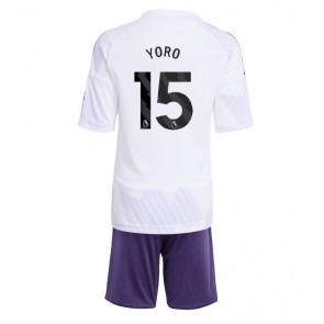 Manchester United Leny Yoro #15 Udebanetrøje Børn 2025-26 Kortærmet (+ Korte bukser)
